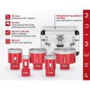 Gyémánt koronafúró készlet, Strend Pro Premium DCB11S5, piros, átmérő: 20, 35, 45, 55, 68 mm, menet: M14, csempéhez, kőburkolathoz, hordtáskában