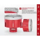 Gyémánt koronafúró készlet, Strend Pro Premium DCB11S5, piros, átmérő: 20, 35, 45, 55, 68 mm, menet: M14, csempéhez, kőburkolathoz, hordtáskában