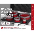 Gyémánt koronafúró készlet, Strend Pro Premium DCB11S5, piros, átmérő: 20, 35, 45, 55, 68 mm, menet: M14, csempéhez, kőburkolathoz, hordtáskában