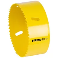  Bi-Metál koronafúró fej, Strend Pro BHS44, sárga, átmérő: 102 mm, HSS M3, fémhez, fához, gipszkartonhoz, műanyaghoz, váltakozó fogazás, törésálló, gyors vágás