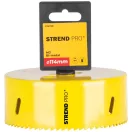 Bi-Metál koronafúró fej, Strend Pro BHS44, sárga, átmérő: 114 mm, HSS M3, fémhez, fához, gipszkartonhoz, műanyaghoz, váltakozó fogazás, törésálló, gyors vágás