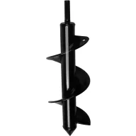   Földfúrószár, Strend Pro Garden, fekete, 8 x 25 cm, szénacél, hatszögletű (HEX) szár, csavarbehajtóhoz és fúróhoz, 80 mm spirál (TC226859)