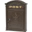 Postaláda, Strend Pro Edgar, barna, 31,5 x 44,5 x 9,5 cm, porszórt acél, 2 kulccsal