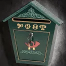 Postaláda, Strend Pro Albert, zöld, 36 x 38 x 9 cm, porszórt acél, 2 kulccsal