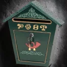 Postaláda, Strend Pro Albert, zöld, 36 x 38 x 9 cm, porszórt acél, 2 kulccsal