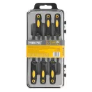 Reszelőkészlet, Strend Pro FS2006, szürke, 15 cm, 6 db (kör, félkör, háromszög, négyzet, lapos, finom élű lapos), edzett acél talp, műanyag markolat, fém, fa, műanyag megmunkálásához