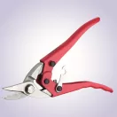 Lemezvágó olló, Rostex 2325, piros, 240 mm, jobbos kivitel, lemezekhez maximum 1,3 mm vastagságig