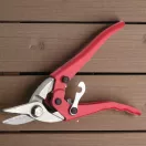 Lemezvágó olló, Rostex 2325, piros, 240 mm, jobbos kivitel, lemezekhez maximum 1,3 mm vastagságig