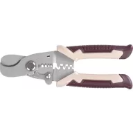   Krimpelőfogó, Strend Pro EA353, krémszínű/barna, 180 mm, kábelekhez, vágó és kábelcsupaszító funkcióval, drótkötelekhez és huzalokhoz is, acél, műanyag markolat