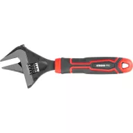   Franciakulcs, Strend Pro Premium ComfortGrip DL26001, fekete/piros, fej: 40 mm, teljes hossz: 215 mm, állítható, Cr-V