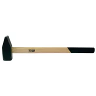   Lakatoskalapács, Strend Pro HM131, fekete, 4000 g, fa nyél, acél fej, DIN 1042, lapos/hegyes, 90 cm nyél