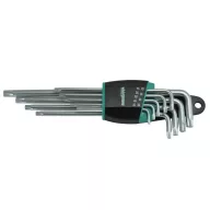   Torxkulcs-készlet, Whirlpower 158-1109, ezüst/fekete, 9 részes, T10, T15, T20, T25, T27, T30, T40, T45, T50, extra hosszú kivitel