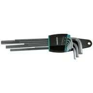   Imbuszkulcs készlet, Whirlpower 158-0109, ezüst, 9 részes, 1,5 - 10 mm, S2 acél, korrózióálló, hosszított