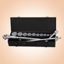 Dugókulcs-készlet, Whirlpower 1616-0121, fekete doboz, 21 részes, 3/4", racsnis
