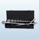 Dugókulcs-készlet, Whirlpower 1616-0121, fekete doboz, 21 részes, 3/4", racsnis