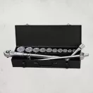 Dugókulcs-készlet, Whirlpower 1616-0121, fekete doboz, 21 részes, 3/4", racsnis