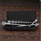 Dugókulcs-készlet, Whirlpower 1616-0121, fekete doboz, 21 részes, 3/4", racsnis
