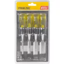 Lapos véső készlet, Strend Pro WCS015, sárga/fekete, 4 részes (6, 12, 18, 24 mm), edzett acél penge, ütésálló műanyag markolat