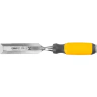   Lapos véső, Strend Pro Premium, sárga, 32 mm, faipari munkákhoz, króm-vanádium ötvözött acél penge, kétkomponensű markolat
