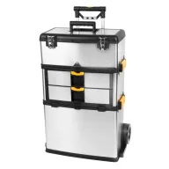   Szerszámosláda, Strend Pro TBx3042-F, ezüst, 36 kg teherbírás, kerekes, fogantyúval, rozsdamentes acél