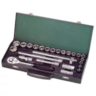   Dugókulcs-készlet, Honiton 4000255-1, 25 részes, 1/2", Cr-V, racsnis, hosszabbítók, kardáncsukló, gyertyakulcsok
