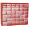 Rendszerező polc, Strend Pro SBx3045, 40,5 x 14 x 33 cm, piros, falra szerelhető, 36 tárolóhely, PVC, 25 kg teherbírás
