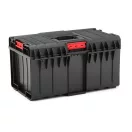 Szerszámosláda, Qbrick Patrol System ONE 350 Basic, 58,5 × 38,5 × 32 cm, fekete, 38 l, por- és vízálló tömítés, megerősített fedél, kivehető rekesz, 50 kg teherbírás