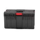 Szerszámosláda, Qbrick Patrol System ONE 350 Basic, 58,5 × 38,5 × 32 cm, fekete, 38 l, por- és vízálló tömítés, megerősített fedél, kivehető rekesz, 50 kg teherbírás