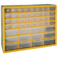  Rendszerező polc, Strend Pro SBx3045-D, 50 x 16 x 39 cm, sárga, falra szerelhető, 44 tárolóhely, PVC, 28 kg teherbírás