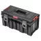 Szerszámosdoboz, Qbrick Patrol System Pro 500 Basic, 45 x 26 x 24 cm, fekete, 14 l, víz- és porálló, poliamid csatlakozók, vágórúd a fedélben, mély tálca