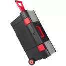 Szerszámosdoboz, Strend Pro HL3050, fekete, kerekes, kihúzható fogantyú, 15 kg teherbírás, átlátszó fedél, PVC, többfunkciós