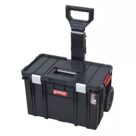   Szerszámosláda, Qbrick Patrol System Two Cart Plus Vario, 53 × 38,5 × 69 cm, fekete, 38 l, teleszkópos fogantyú, 2 állítható válaszfal