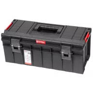   Szerszámosdoboz, Qbrick Patrol System Pro 600 Basic, 54,5 × 27 × 24,6 cm, fekete, 22 l, tömítéssel, fedélbe épített vágásvezetővel, poliamid oldalsó csatlakozókkal