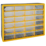   Rendszerező polc, Strend Pro SBx3045-C, 50 x 16 x 39 cm, sárga, falra szerelhető, 24 tárolóhely, PVC, 28 kg teherbírás