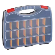   Rendszerező koffer, Strend Pro Koffer HL30122, 38 x 31,5 x 6 cm, fekete, 21 rekesz, 12,5 kg teherbírás, PVC, praktikus, áttekinthető