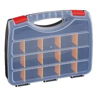   Rendszerező koffer, Strend Pro HL30123, 31,5 x 25,5 x 5,5 cm, fekete, koffer kivitel, PVC, 15 rekesz, 7 kg teherbírás