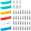 Bit és dugókulcs-készlet, Strend Pro SDX47-141, 41 db, racsnis csavarhúzó, mágneses bittartóval, toldalékkal, 32 db 25 mm bit, 6 db 1/4" dugófej