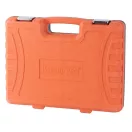 Bit és dugókulcs készlet, Strend Pro WT940, 94 részes, narancssárga/fekete doboz, 1/4", 1/2", racsnis, 30 db bit, 49 db dugókulcs, toldók, fogantyúk, adapterek