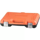 Bit és dugókulcs készlet, Strend Pro S246, 46 részes, narancssárga/fekete doboz, 1/4", racsnis, 13 db bit, 21 db dugókulcs, hosszabbítók, toldatok