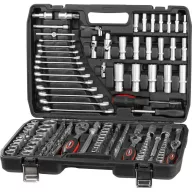   Szerszámkészlet, Strend Pro S221, 215 részes, kofferben, 1/2", 3/8", 1/4" meghajtás, 3 racsnival, csavarkulcsokkal és bitekkel