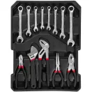 Szerszámkészlet, Strend Pro S873, 117 részes, kofferben, 1/4" és 1/2" dugókulcsokkal, fogókkal és csavarhúzókkal