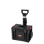 Szerszámosláda, Qbrick Patrol Pro Cart, 45 × 39 × 69 cm, fekete, 28 l, kerekes, teleszkópos alumínium fogantyú, víz- és porálló, fém tengely, moduláris rendszer