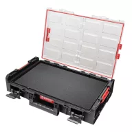   Rendszerező koffer, Qbrick Patrol System One Organizer XL, 58,2 × 38,7 × 13,1 cm, fekete, 13,5 l, többrétegű habszivacs betéttel, polikarbonát fedél, tömített, víz- és porálló