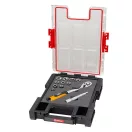 Rendszerező koffer, Qbrick Patrol System One Organizer M, 36,5 × 26,5 × 7,7 cm, fekete, habszivacs betéttel, víz- és porálló, Easy Access rendszer