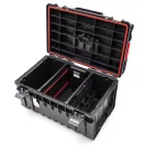 Szerszámosláda, Qbrick Patrol System One 350 Vario, 58,5 × 38,5 × 30,1 cm, fekete, 38 l, por- és vízálló, megerősített, moduláris, PRO kompatibilis, 50 kg teherbírás