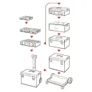 Szerszámosláda, Qbrick Patrol System One 350 Vario, 58,5 × 38,5 × 30,1 cm, fekete, 38 l, por- és vízálló, megerősített, moduláris, PRO kompatibilis, 50 kg teherbírás