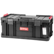   Tárolódoboz készlet, Qbrick Patrol System Two Toolbox Plus + 2 db System Two Organizer Multi készlet, fekete, 3,5 kg, fogantyús, átlátszó fedelű rendezőkkel
