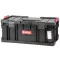 Tárolódoboz készlet, Qbrick Patrol System Two Toolbox Plus + 2 db System Two Organizer Multi készlet, fekete, 3,5 kg, fogantyús, átlátszó fedelű rendezőkkel