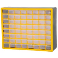   Rendszerező polc, Strend Pro SBx3045-G, 50 × 16 × 39 cm, sárga, falra szerelhető, 64 tárolóhely, PVC, 15 kg teherbírás