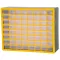 Rendszerező polc, Strend Pro SBx3045-G, 50 × 16 × 39 cm, sárga, falra szerelhető, 64 tárolóhely, PVC, 15 kg teherbírás